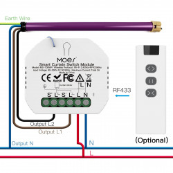WRM-108-MS Modulo Smart WiFi 2.4GHz para Cortinas y Shutters